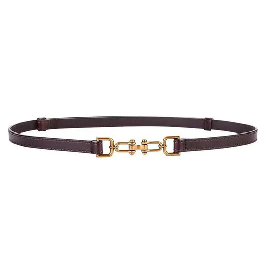 Nine-inch sunshine Korean style belt belt for women decorated coat with skirt blazer outer versatile buckle adjustable thin belt for women black (brown inside and black outside)