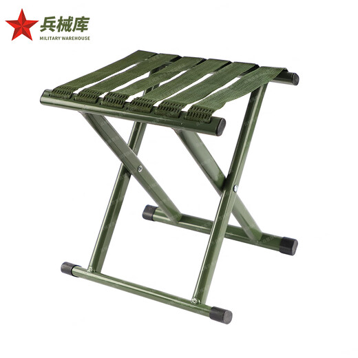 Armory webbing stool outdoor training portable stool bearing 600 Jin [Jin equals 0.5 kg] Military green thickening 30*25*30cm