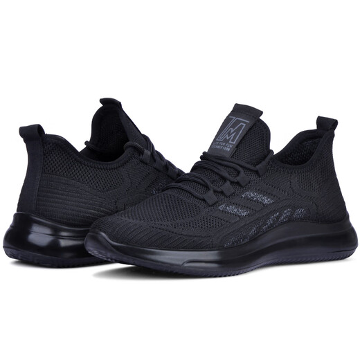 
Qianhongfu summer breathable middle-aged and elderly casual sports shoes men's mesh black work shoes cloth shoes men's single shoes spring and autumn shoes men's shoes A03-6630 black 42