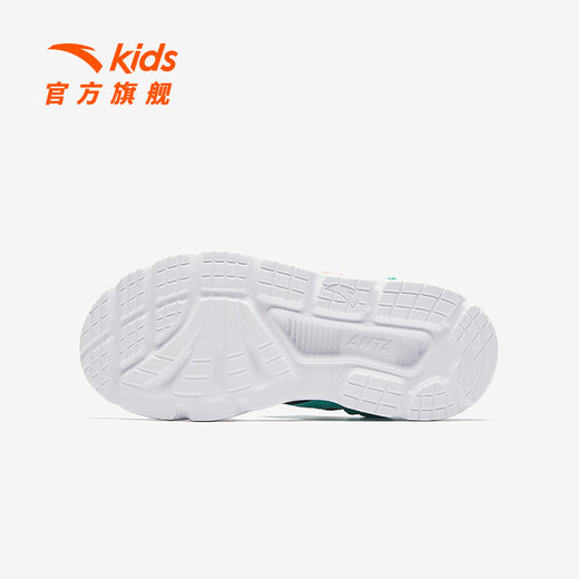 ANTA Children's Sandals Men's Beach Shoes 2024 Summer New Open-Toe Arch Student Outdoor Sandals Koala Gray/Fluorescent Aqua/Bright Orange-1 35