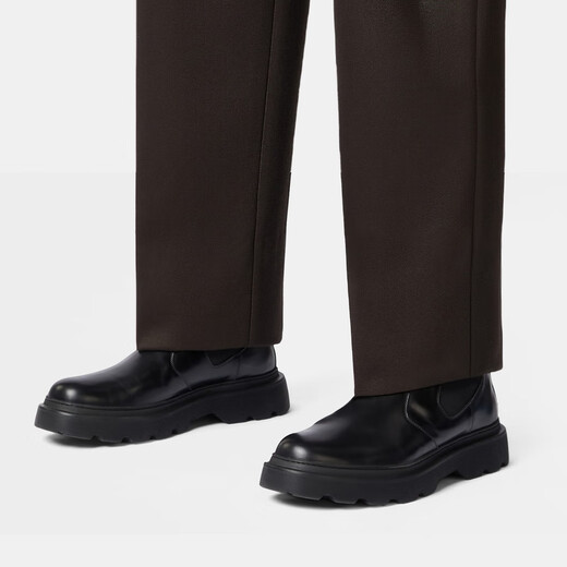 TOD S End of Season Special TOD S Official Men's Leather Ankle Boots Sleeve Short Boots Fashion Casual Boots Men's Shoes Black 42