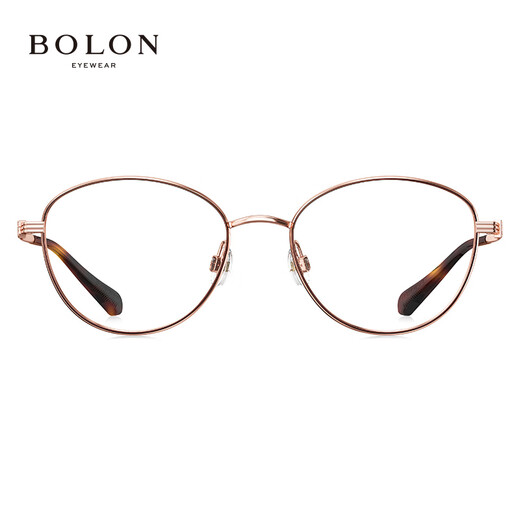 BOLON暴龙眼镜25年新品优雅猫眼近视眼镜女轻量钛架光学镜架男 BA7029 B32玫瑰金面四周哑深啡镜框 推荐l优可视防蓝光1.60(600度内)