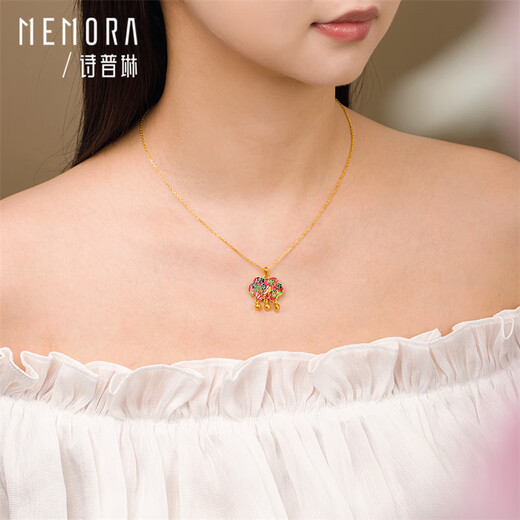 Shipulin 18K gold pendant, new Chinese style K gold pendant for women, yellow 18K gold
