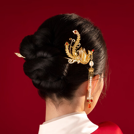 Museum, Cultural and Creative Phoenix Hairpin, Ancient Style Hairpin, New Chinese Style Hair Accessory, Tassel Step Shaker, Girl's Birthday Gift, Thanksgiving Day, Youfeng Laiyi