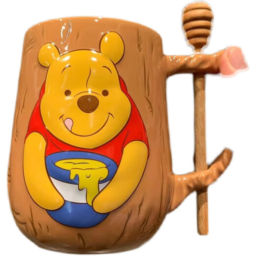迪士尼（Disney）小熊维尼带搅拌棒卡通可爱马克杯陶瓷杯喝水杯 维尼带搅拌棒马克杯 682ml