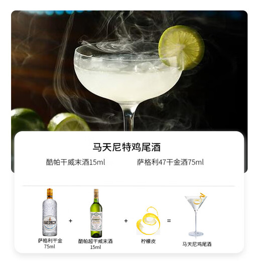 麦其克调酒基酒套装 鸡尾酒基酒 威士忌龙舌兰白兰地伏特加朗姆原瓶进口 马天尼鸡尾酒套装 700mL 2瓶