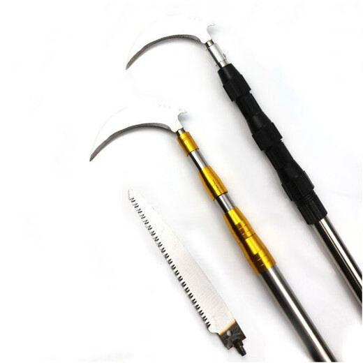 Yun Panfeng high-altitude fruit picking artifact toon, sophora flower, fruit branches, special scissors, sickles, spring bud hooks, stainless steel telescopic pole, upgraded, reinforced and thickened, double locking pole 5 meters_ free
