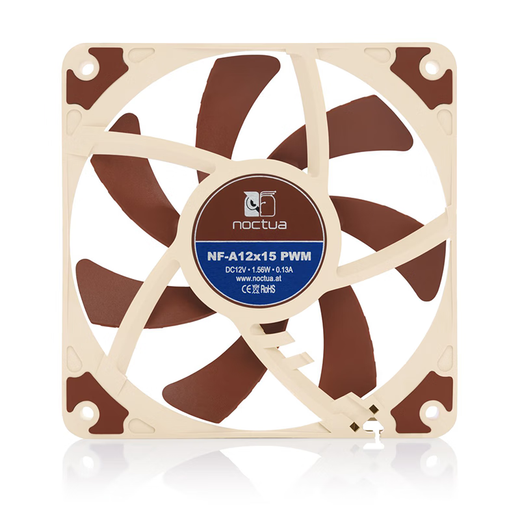 NOCTUA NF-A12x15 PWM CH.BK 猫扇 12015薄扇 12CM ITX机箱散热风扇 智能温控 猫头鹰 NF-A12x15 PWM