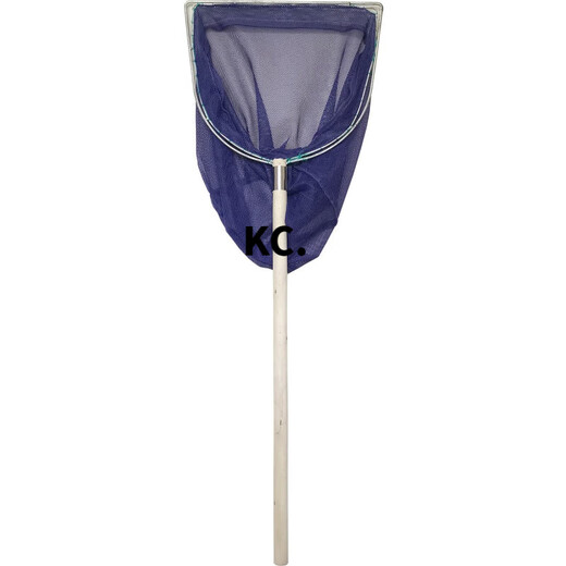 Kaooseen Wooden Handle Double Circle Anti-wear Fishing Net Pocket Breeding Aquaculture Supermarket Hotel Fish Net Fish Fishing Gear Fishing Shrimp Seafood 50cm Long Wooden Handle Flat Head Double Frame Small Eye Net (Net