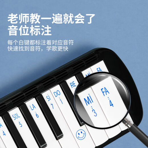 嘉德瑞JDR口风琴37键小学生初学者课堂儿童口风琴专业演奏吹管乐器 蓝色