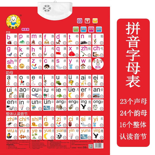 欲战儿童26字母有声挂图 儿童宝宝学26个英语英文字母表挂图有声拼音 拼音