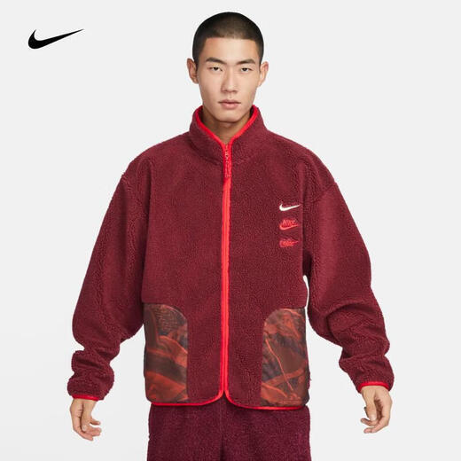 耐克（NIKE）官网官方男装 2025春季新款运动服仿羊羔绒立领休闲保暖夹克外套 FZ6194-677 S 165（建议110-130斤）