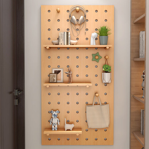MUGG hole board storage rack custom punch-free accessories wooden wall storage rack entrance wall decoration display shelf 8 matchsticks