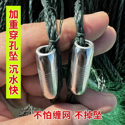 Guangtai 4-20 meters deep water reservoir fish net, sticky fishing net, three-layer sunken net, weighted perforated plastic float, soft silk fishing net, 15 meters high, two waist lines, 6 fingers, 100 meters long, three-layer sunken net