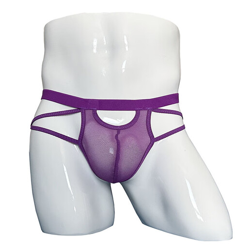 Men's new sexy thong sexy underwear mesh transparent buttocks fat gay gay black 100-170Jin Jin equal to 0.5kg inner wear