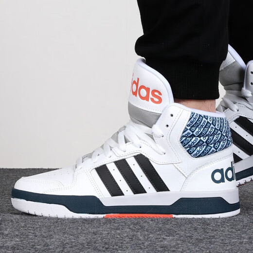 Adidas casual shoes men's shoes 2025 new summer sports shoes NEO high top versatile student shoes FY6621 GY0723 black, white and blue 42.5