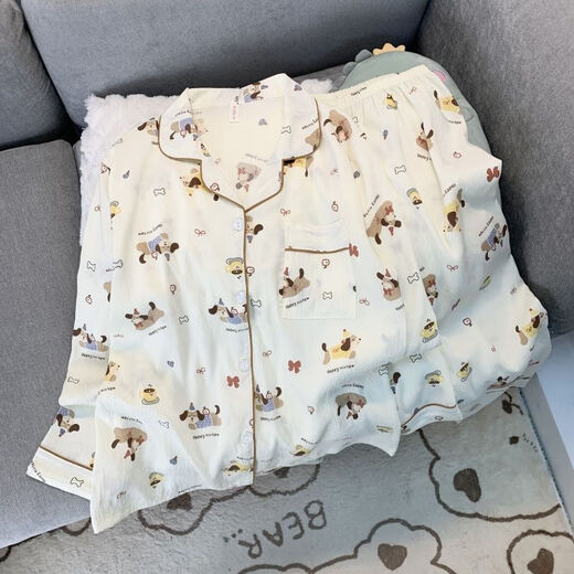 S.SOFEA Cloud Coder Pajamas El traje de gato de manga larga para mujeres se puede usar fuera de ropa para el hogar 826#Love Cat 170 m