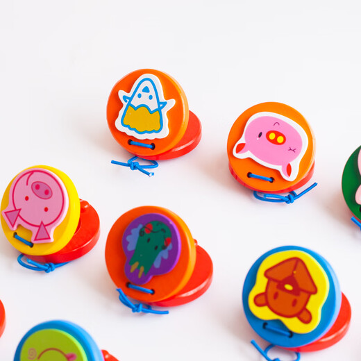 ORF Instrument de percussion pour enfants Kindergarten en bois en bois à trois phrases en demi-clic de la table ronde de danse de danse bébé toys grenouille haut-parleur (1 paire) plastique