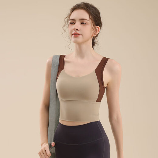Shethiman Sports Rear for Women a prueba de choque de choque fijo Copa Fitness sujetador reunido con chaleco de yoga de yoga