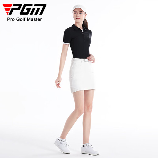 PGM Golf Frauen Sommer kurzärmelig T-Shirt atmungsaktiv und bequemer Sportpolo-Shirt YF678-Black XL