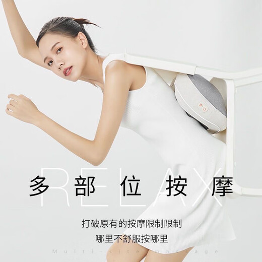 Yisidun C5 shoulder and neck massager, cervical spine massager, waist massage instrument, kneading massage pillow, waist support artifact, high battery life upgrade, purple detachable