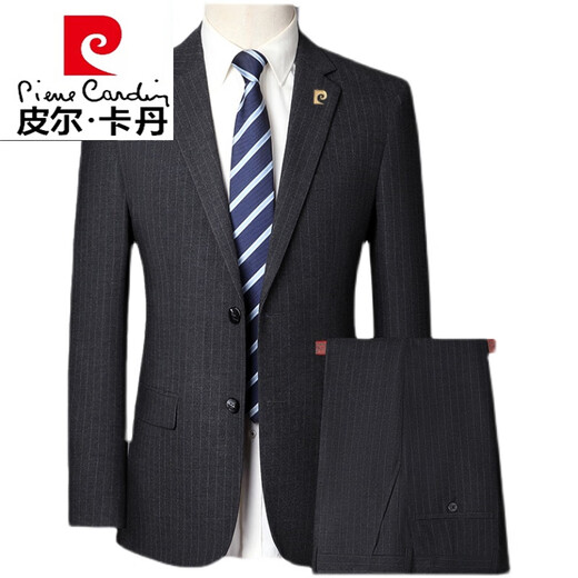 Pierre Cardin suit suit men's high-end business casual two-piece suit middle-aged men's wedding dress jacket gray 1577 style 170 yards recommended 100Jin Jin equals 0.5kg -115Jin Jin equals 0.5kg