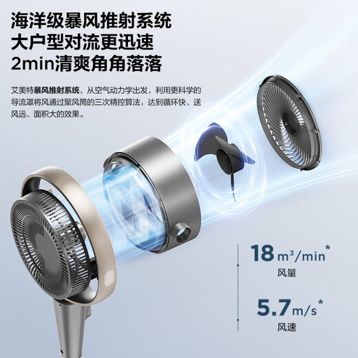 AIRMATE Ocean 0 Noise Air Circulation Fan AI Voice Gold Ring Shock Absorption Negative Ion Sterilization Fan 34-level Adjustable Filter Aromatherapy Mosquito Repellent Floor Fan AIR12 Nebula Purple AI Voice + 0 Noise + Negative Ions