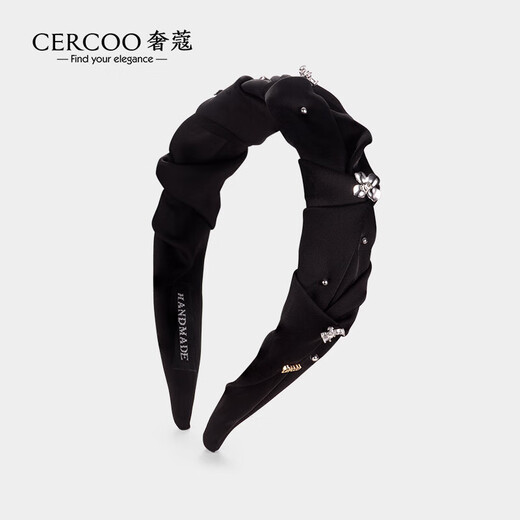 Cercoo Rose Notes black high-end wide-brimmed high-crest pleated headband headband hairpin headdress as a gift for your girlfriend