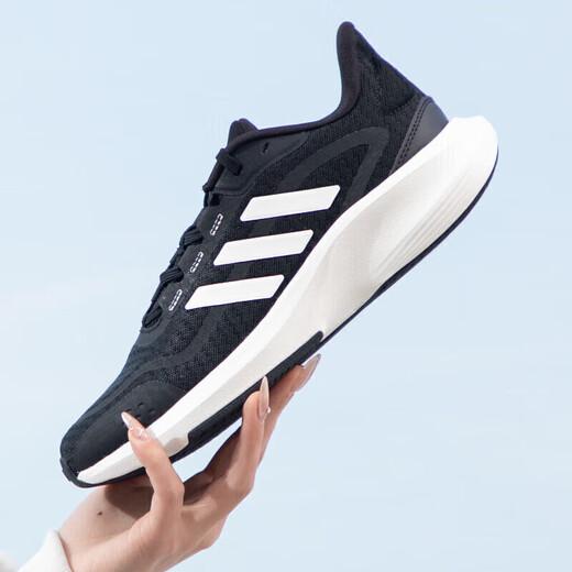 Adidas men and women running shoes summer shock-absorbing, anti-slip, wear-resistant and comfortable running sneakers IH6038 black size UK8