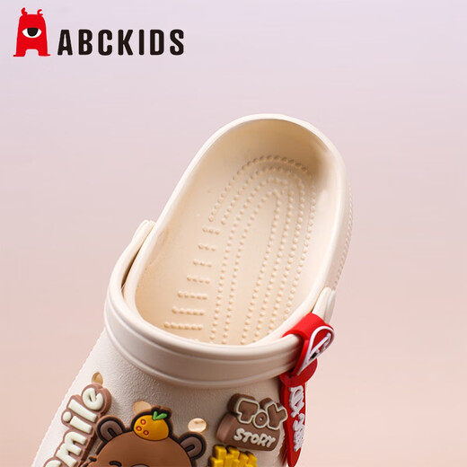ABC Kinder Kinderschuhe Summer Männer und Mädchen Sandalen weiche Sohle-Loch-Schuhe Kapibala Beach Schuhe 8597 Beige 30-31