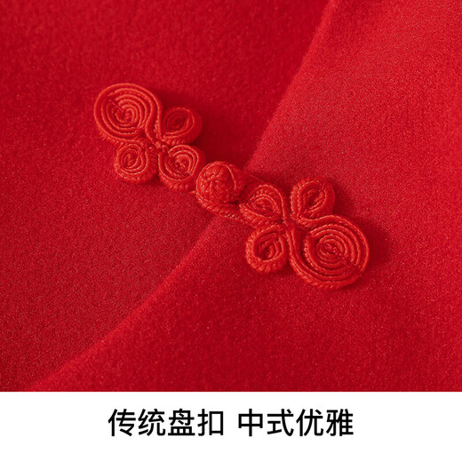 Classic Teddy classic Teddy children's clothing girls' dress children's national style New Year's greetings clothing small and medium-sized children's woolen long skirt red 120