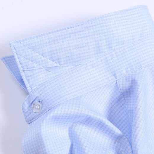 Mailyard / Melya Shirt à manches longues Business Men's Slim Blue Plaid Shirt Professional Casual 684 Blue Plaid M / 40S
