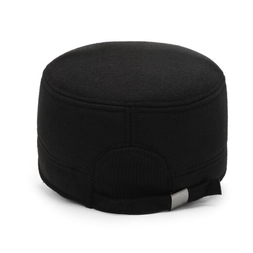 Wife charming middle-aged and elderly men's hat winter dad ear protection flat cap plus velvet thick peaked cap to keep grandpa old man cotton hat A51-1 style hat black adjustable