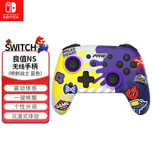 Good Value Switch Controller OLED Bluetooth Wireless Controller Pro Wake Up Game Controller Video Game Controller NS Wireless Controller Splatoon 3 Blue L695