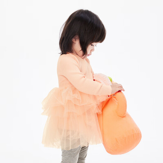 Jnby por Jnby [Jiangnan Buddies Baby] Dress de manga larga Mesh empalmado linda falda chicas bebé yn2g11180 684 rosa cálido 100 cm