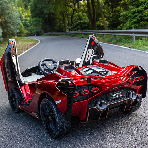 Geleeo children's electric car Lamborghini toy car four-wheel drive car remote control can sit adult baby 1-3-6 years old gift flagship red large four-wheel drive + adult back seat birthday official authentic authorization
