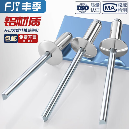 Fengji national standard aluminum large cap blind rivets round head open type large head rivets large flat head automotive rivets M4*16*12 20 pcs