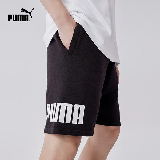 彪马（PUMA）宽松直筒印花跑步运动短裤男子夏季百搭休闲五分裤683443 黑色-01 2XL (190/86A)