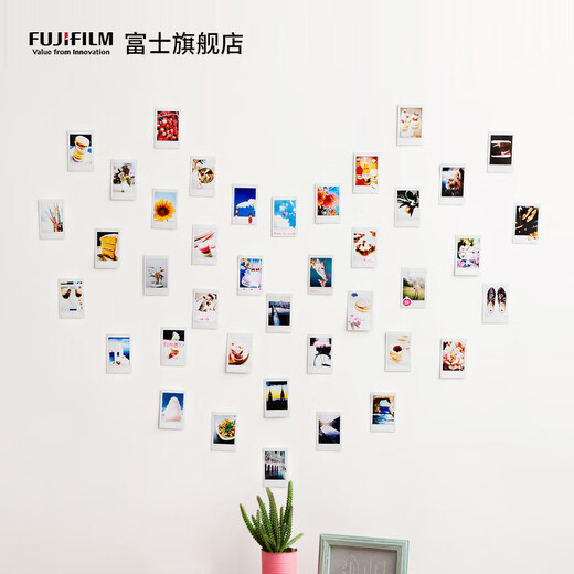 Fuji (FUJIFILM) instax instant camera 3-inch mini photo paper film roll 3-inch double pack + photo album + refrigerator magnet, including 20 sheets of white-bordered photo paper, official standard