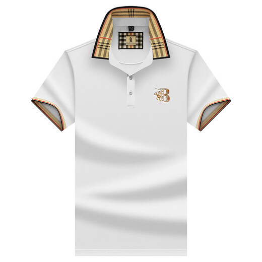 Jiayan European Station Trendy Polo Shirt Men's Summer New Solid Color Embroidered Short Sleeve Daily Fashion Business Casual Half Sleeve 897 Black M