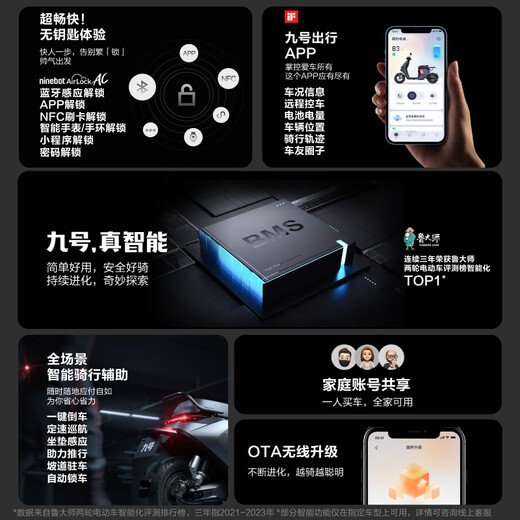 九号（Ninebot）远航家M95C电动摩托车超长续航智能两轮摩托车【门店自提】 到门店选颜色
