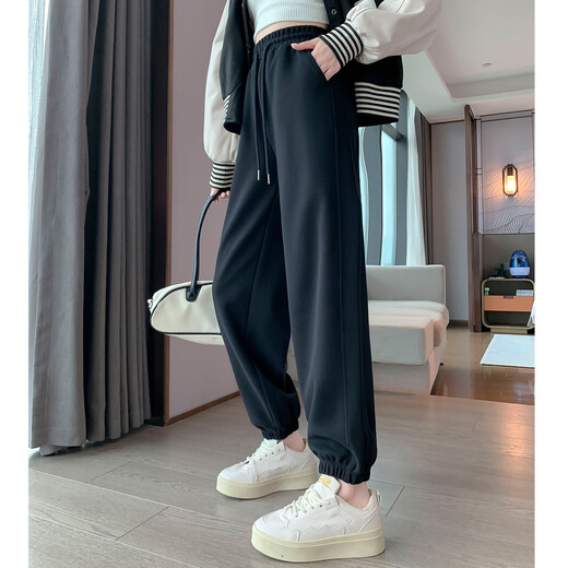 TonLion 2024 Women's Slimming Casual Side Pants WP Velvet Style/Black XL