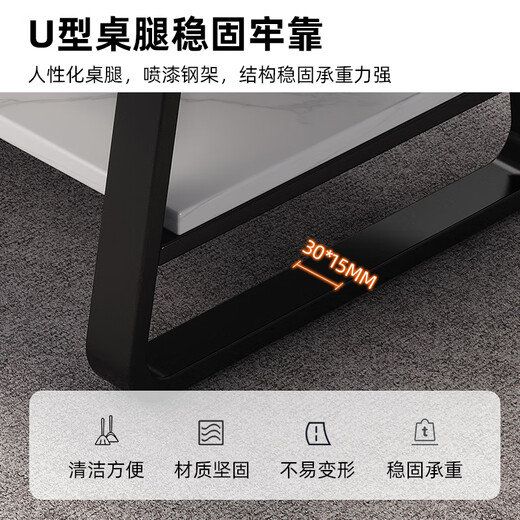 Shanshan wood art coffee table living room household double-layer light luxury coffee table small apartment modern simple small tea table multi-functional sofa side table