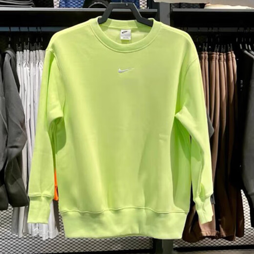 
Nike (Nike) sweatshirt women's autumn and winter outdoor fitness training sportswear plus velvet warm comfortable casual round neck pullover DQ5734-736 electronic green lining plus velvet S