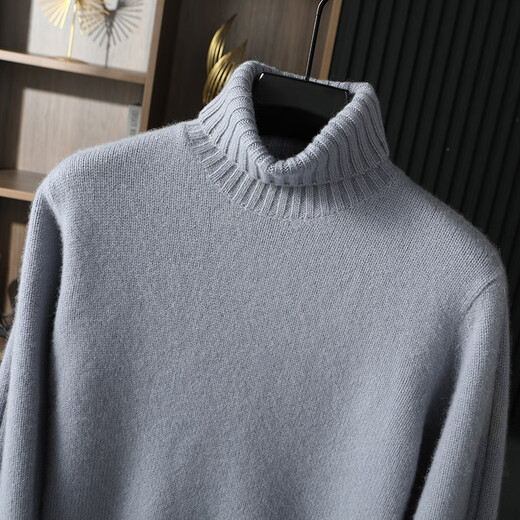 Pash Men's Cashmere Sweater 100% Cashmere 24 Autumn and Winter New Style Flower Turnis Neck Thicken Knitted Sweater TRC-1477 Flower Turnis Red 2XL