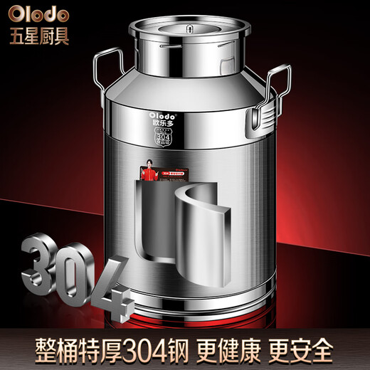 Olodo Vacuum Rice Barrel Insect-proof Rice Storage Box Home Thickened 304 Stainless Steel Rice Cylinder Sealing Surface Barrel Oil 304 Vacuum Sealed Barrel Double Handle Design 28L