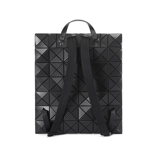 三宅一生（ISSEY MIYAKE）男士/女士中性款PVC几何拼接菱格哑光手提双肩包背包 BB48 AG691 16 黑色