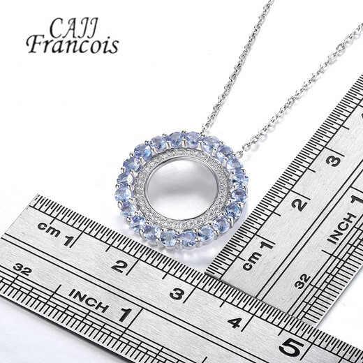 CAJJ Francois 1.20 carat tanzanite necklace for women, natural colored gems, jewelry gemstones, 925 silver inlaid jewelry, tanzanite necklace