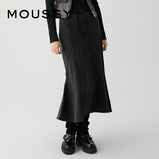 Moussy New Dark Deconstructive Fishtail y falda de cintura 028ISZ80-2691 021 Light Black S