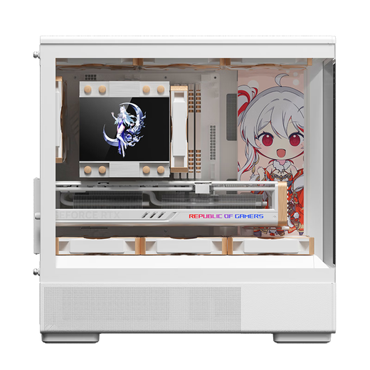 爱国者星璨小岚台式电脑电竞游戏主机箱海景房支持240水冷MATX机箱 星璨小岚 白